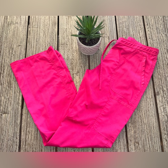 Women's Bright Pink Cherokee Medical Scrub Pants, Size Medium TALL - Picture 1 of 6